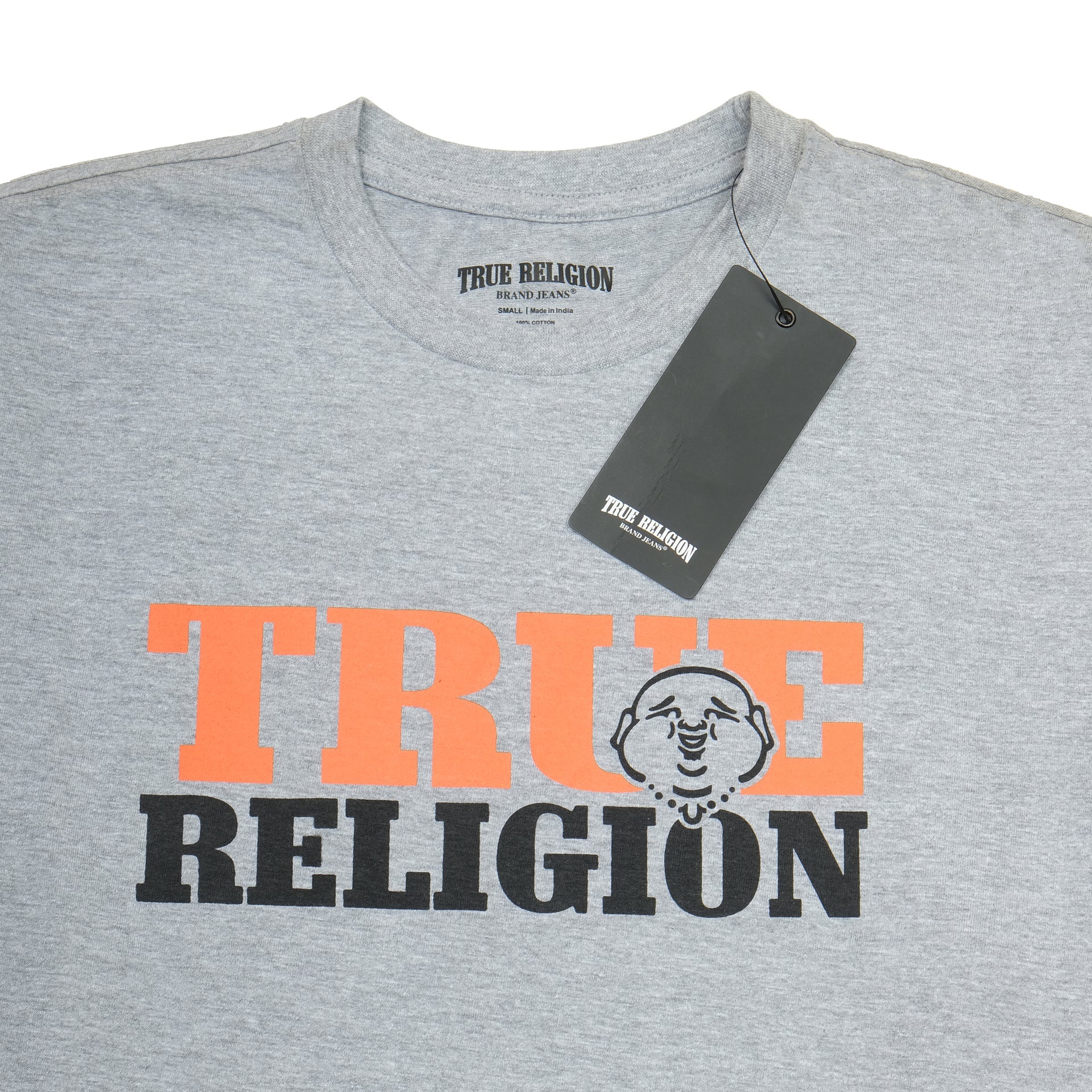 TRUE RELIGION Misty Slate Oversized Logo Graphic Tee