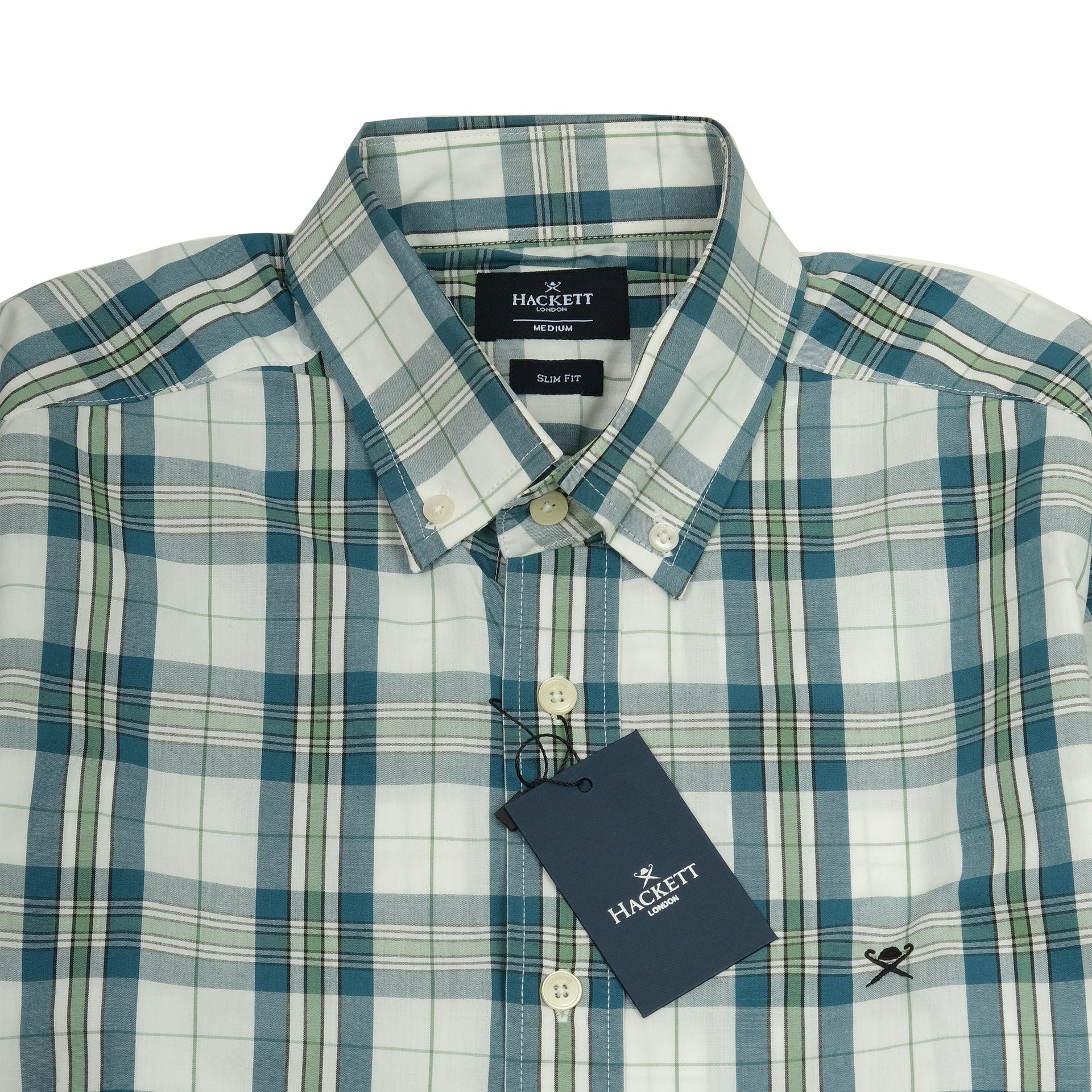 HACKETT Oceanic Emerald Classic Fit Long Sleeve Check Shirt