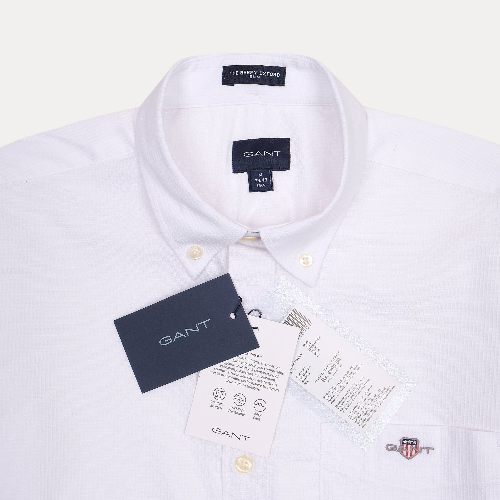 GANT Celestial Pearl Tailored Fit Long Sleeve Oxford Shirt