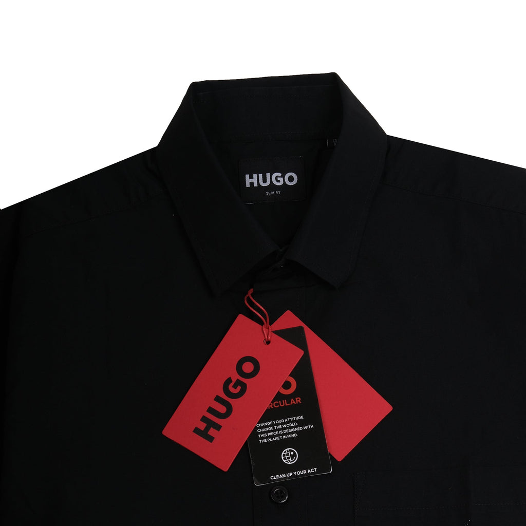 HUGO Starlit Onyx Slim Fit Long Sleeve Floral Graphic Shirt