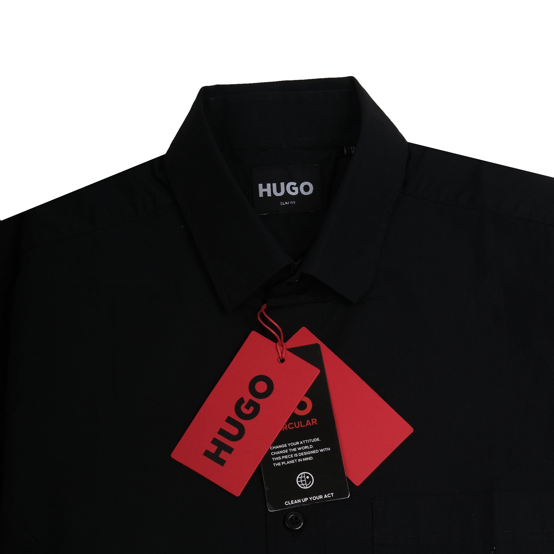 HUGO Starlit Onyx Slim Fit Long Sleeve Floral Graphic Shirt