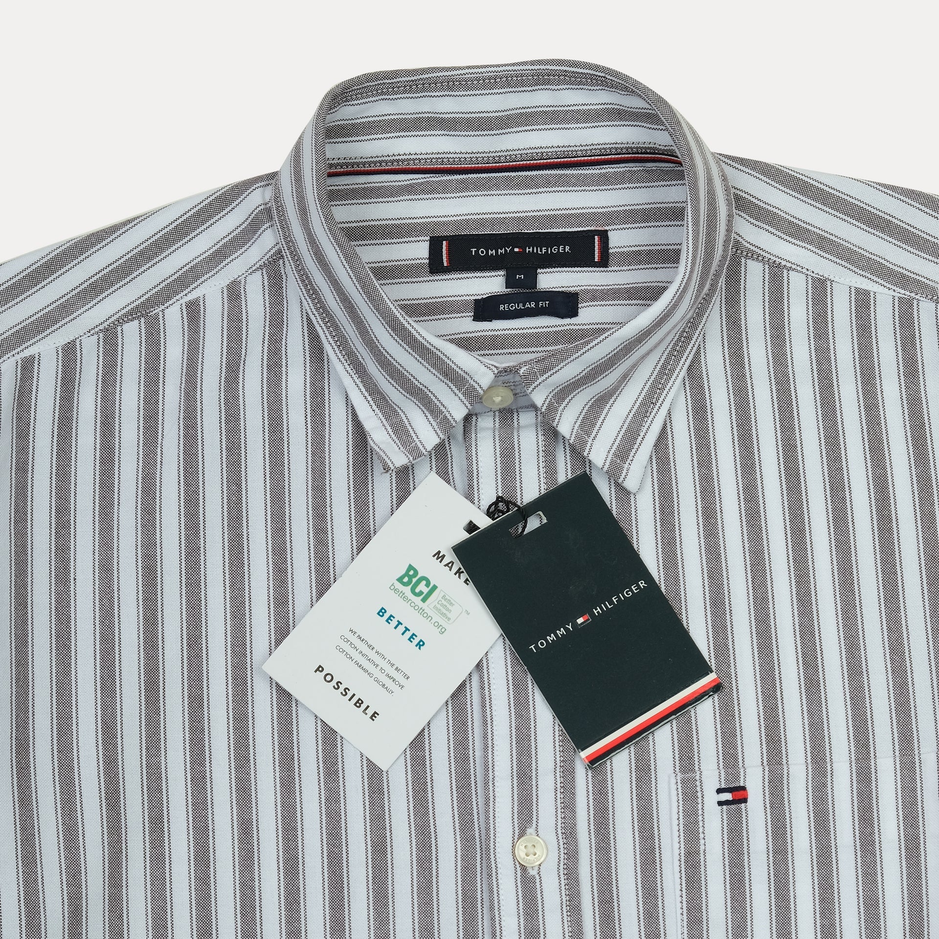 TOMMY HILFIGER Misty Ash Tailored Fit Long Sleeve Button-Up Shirt