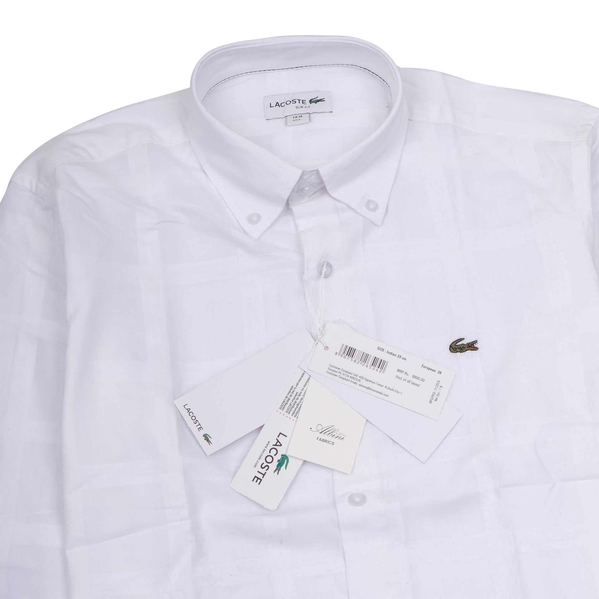 LACOSTE Frosted Pearl Classic Fit Textured Button-Up Shirt