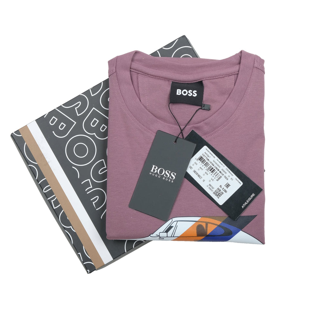 BOSS Amethyst Mist Graphic Cotton Crewneck Tee