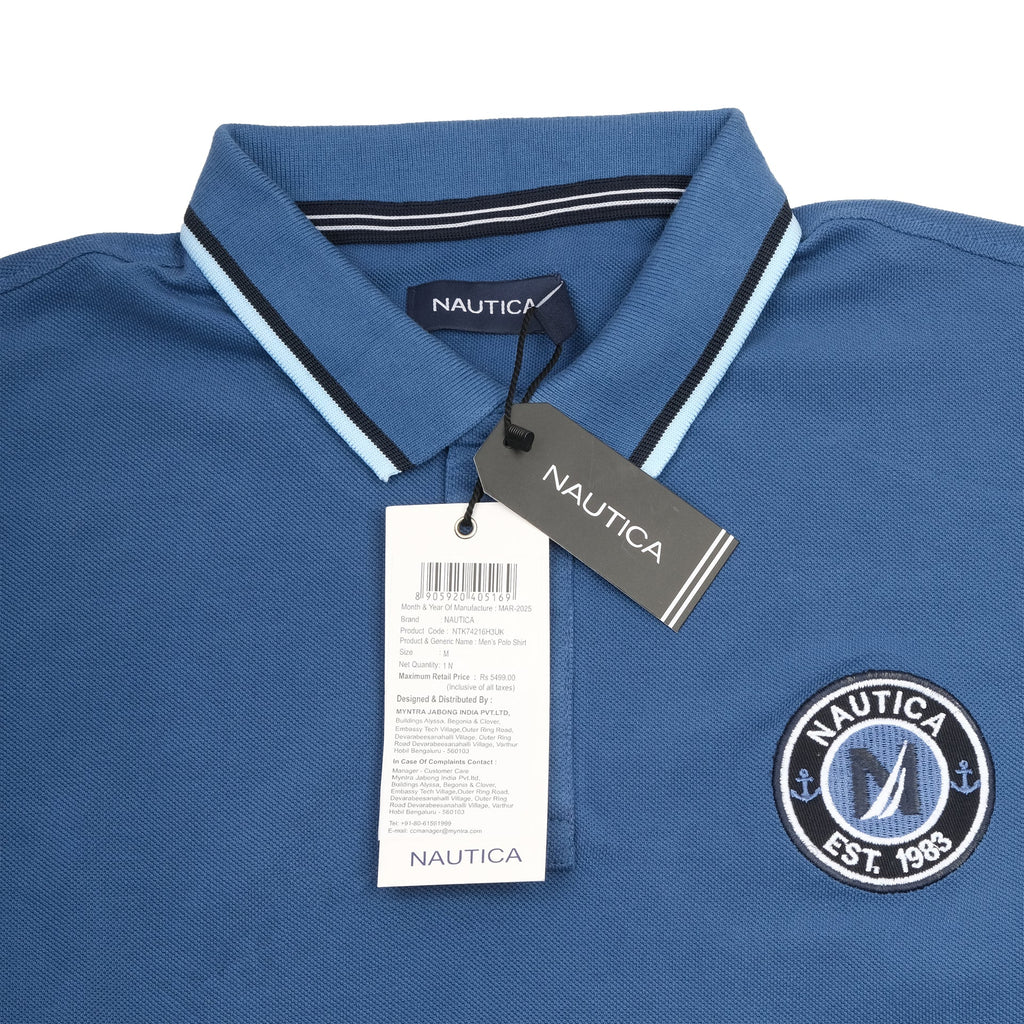 NAUTICA Deep Sea Blue Classic Fit Piqu�� Polo Shirt