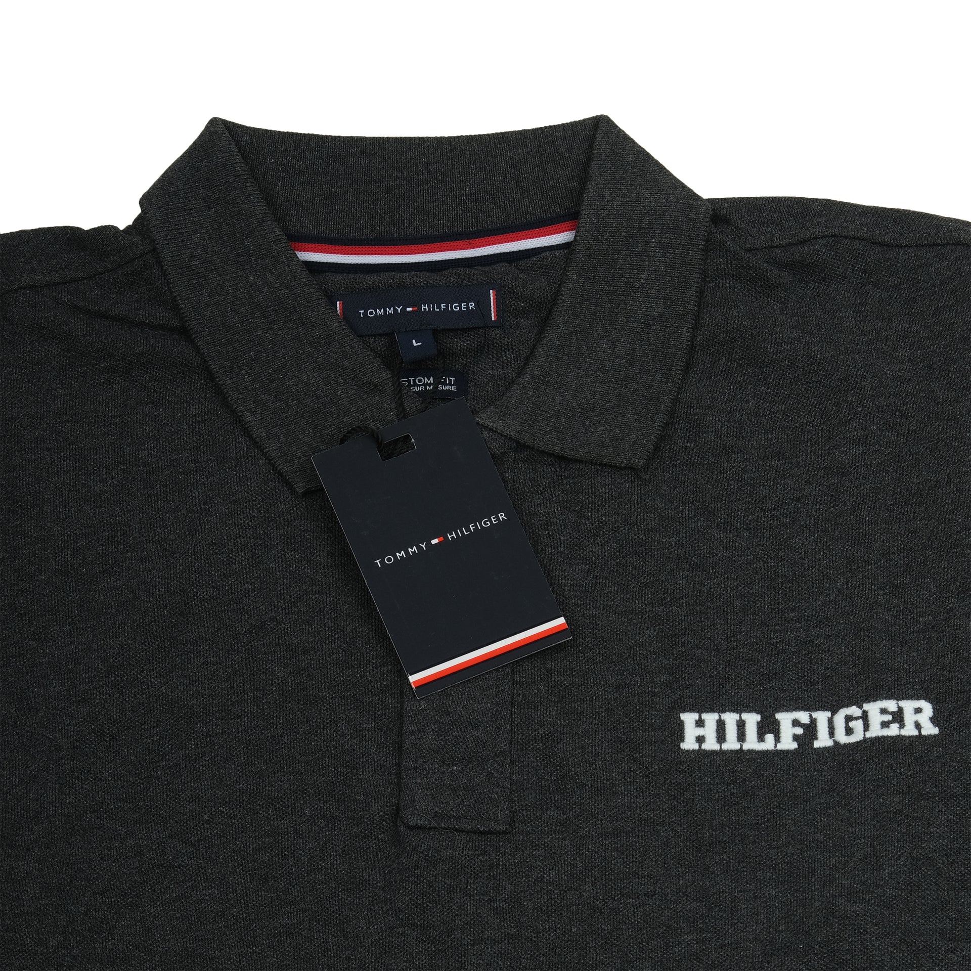 TOMMY HILFIGER Obsidian Slate Effortless Fit Short Sleeve Piqu�� Polo Shirt