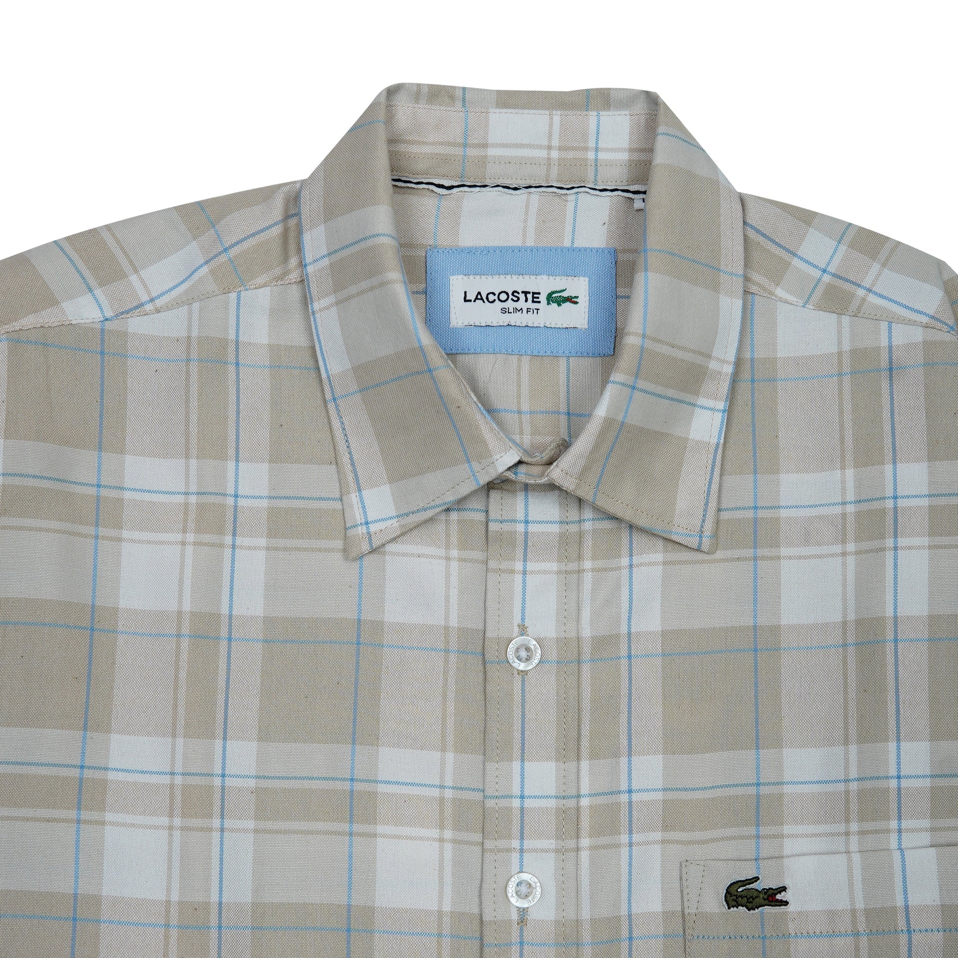 LACOSTE Prismatic Sand Dune Tailored Fit Long Sleeve Shirt