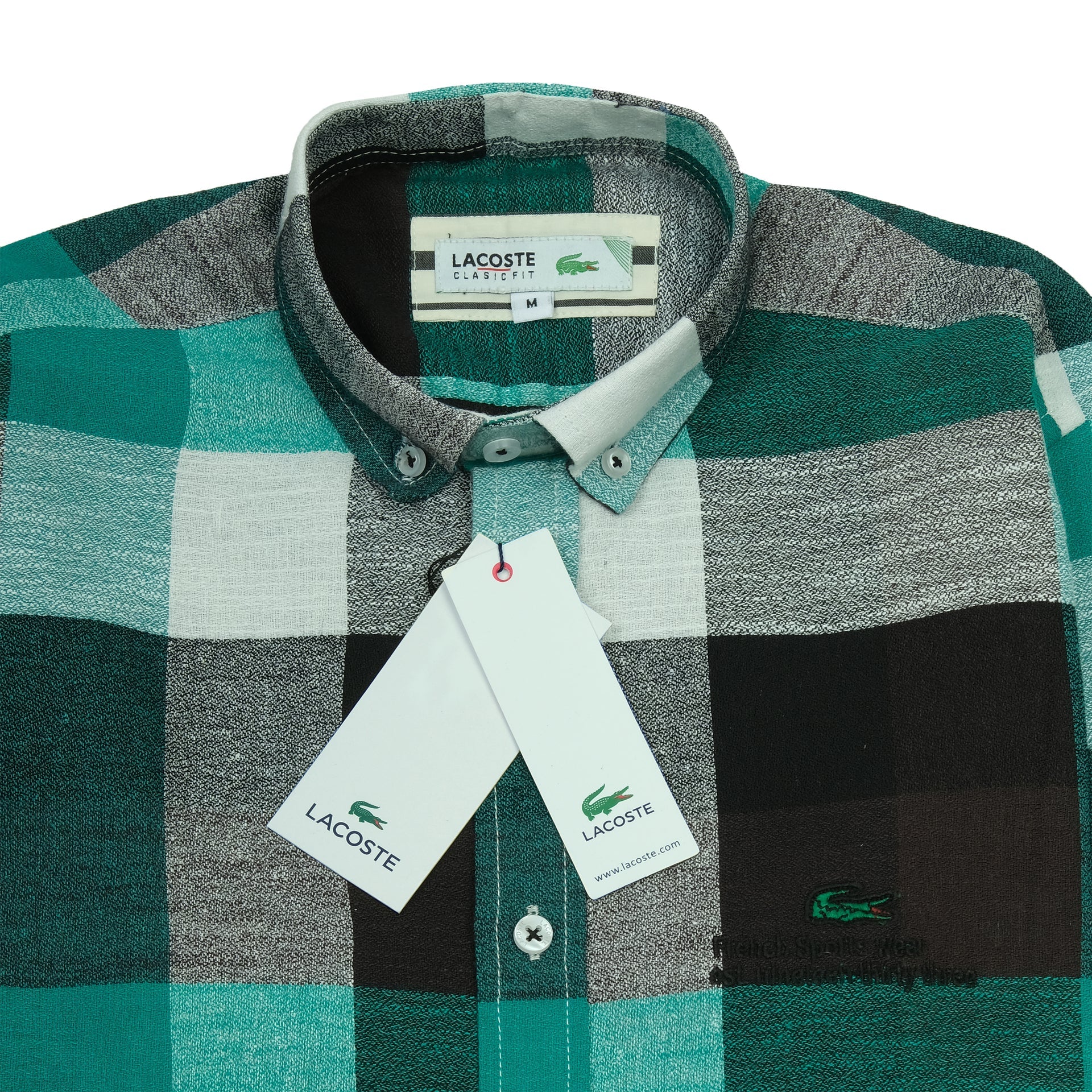 LACOSTE Emerald Check Classic Fit Long Sleeve Shirt
