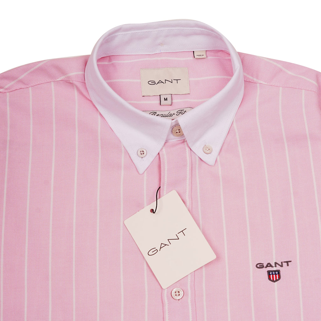 GANT Blush Petal Tailored Fit Long Sleeve Striped Shirt