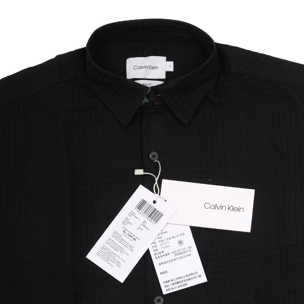 CALVIN KLEIN Midnight Shadow Slim Fit Long Sleeve Button-Up Shirt