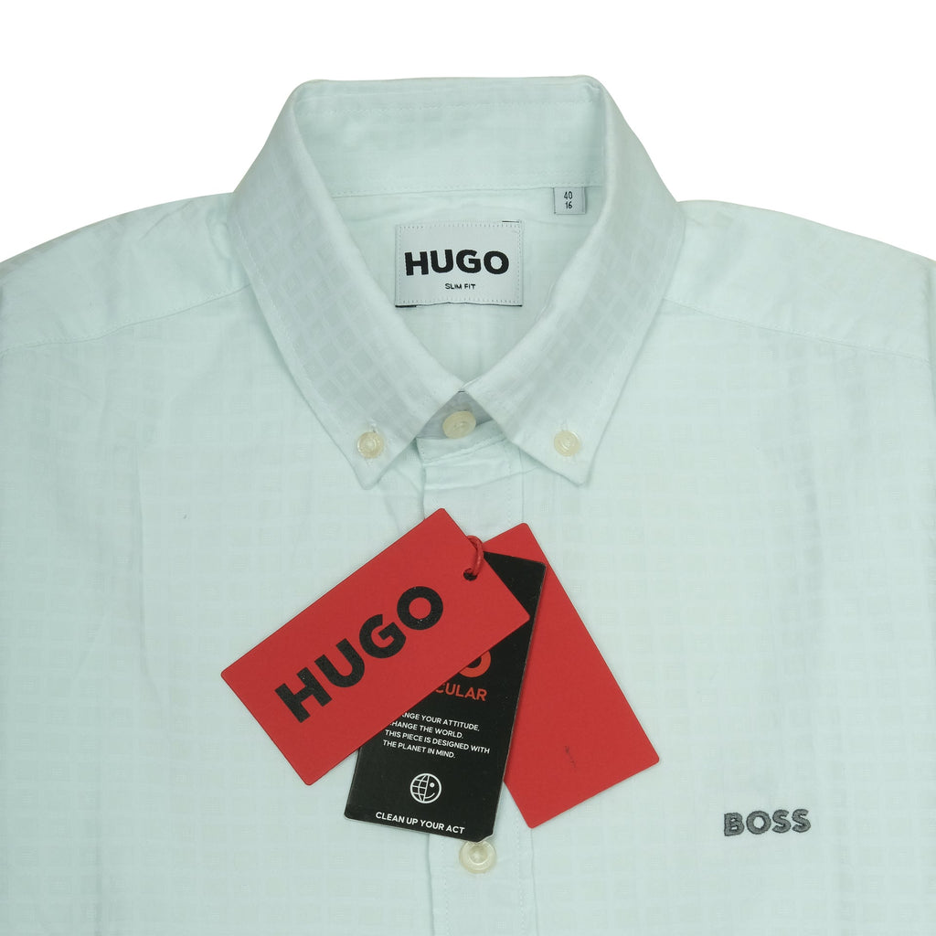 HUGO Serene Aqua Classic Fit Long Sleeve Button-Up Shirt