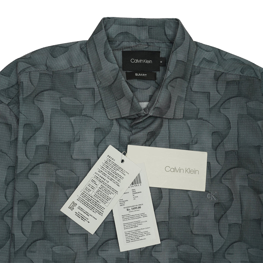 CALVIN KLEIN Lucent Teal Tailored Fit Long Sleeve Shirt