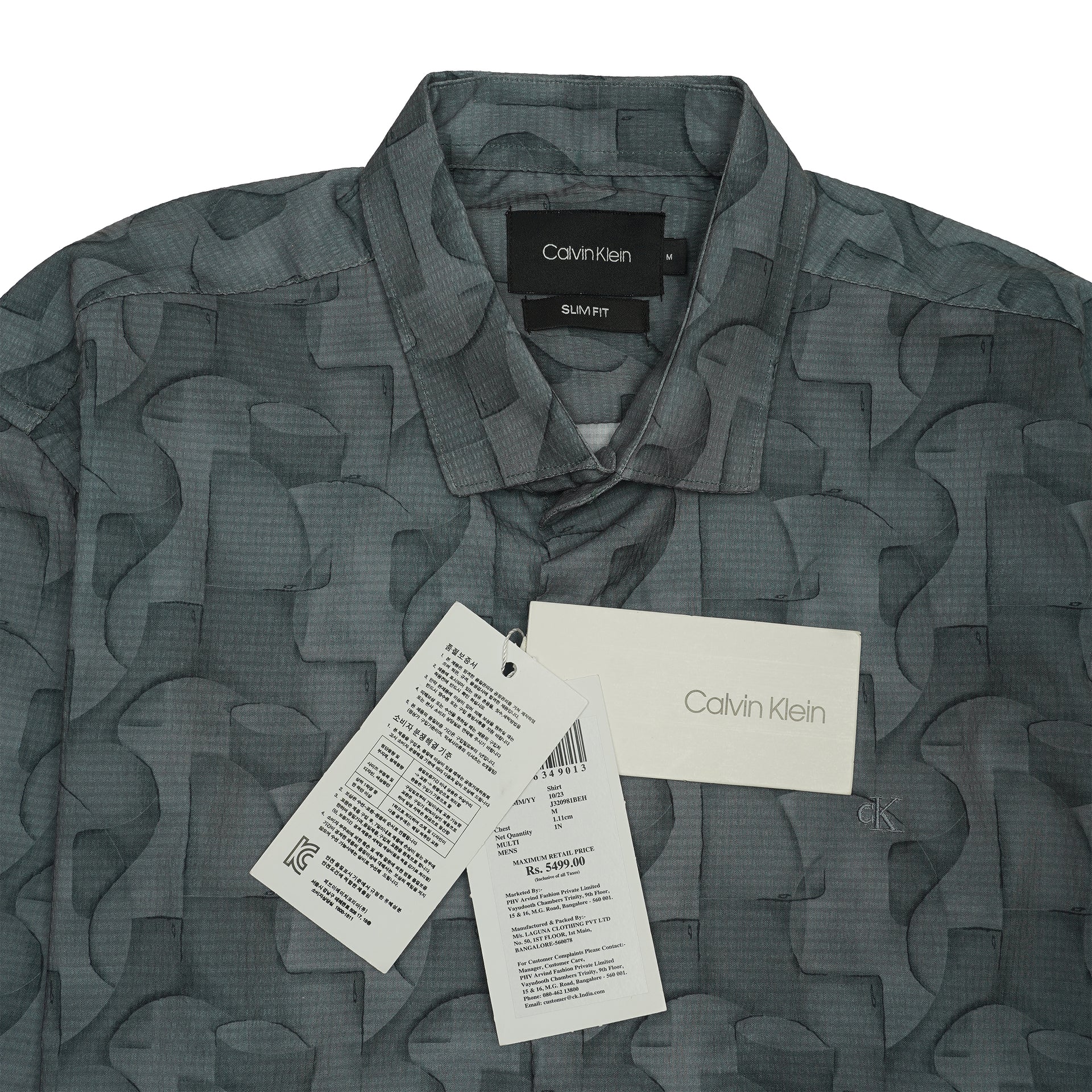 CALVIN KLEIN Lucent Teal Tailored Fit Long Sleeve Shirt