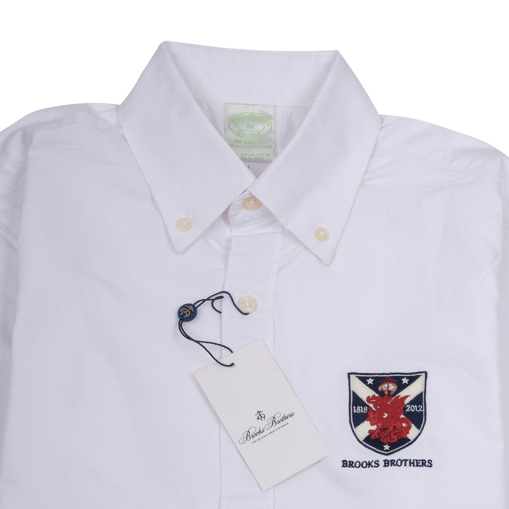 BROOKS BROTHERS Frosty Pearl Classic Fit Long Sleeve Oxford Shirt with Emblematic Crest