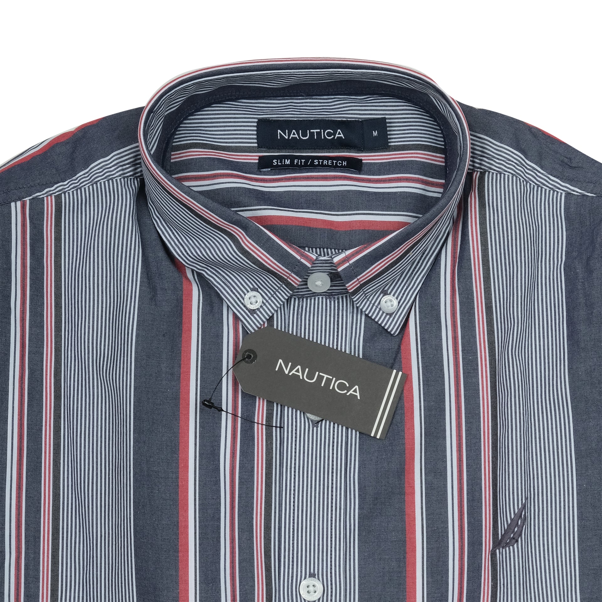 NAUTICA Serene Oceanic Tailored Fit Long Sleeve Stretch Button-Up Shirt