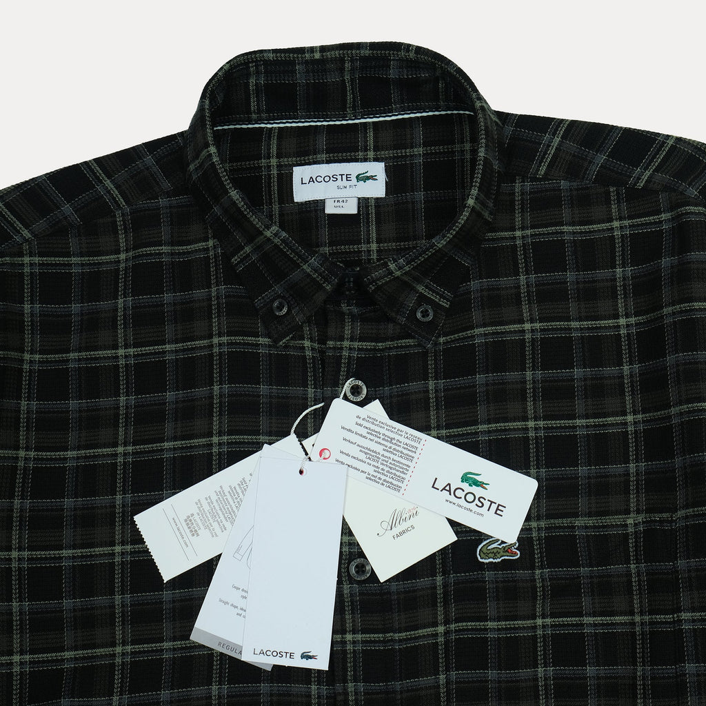 LACOSTE Mystic Pine Classic Fit Long Sleeve Flannel Shirt