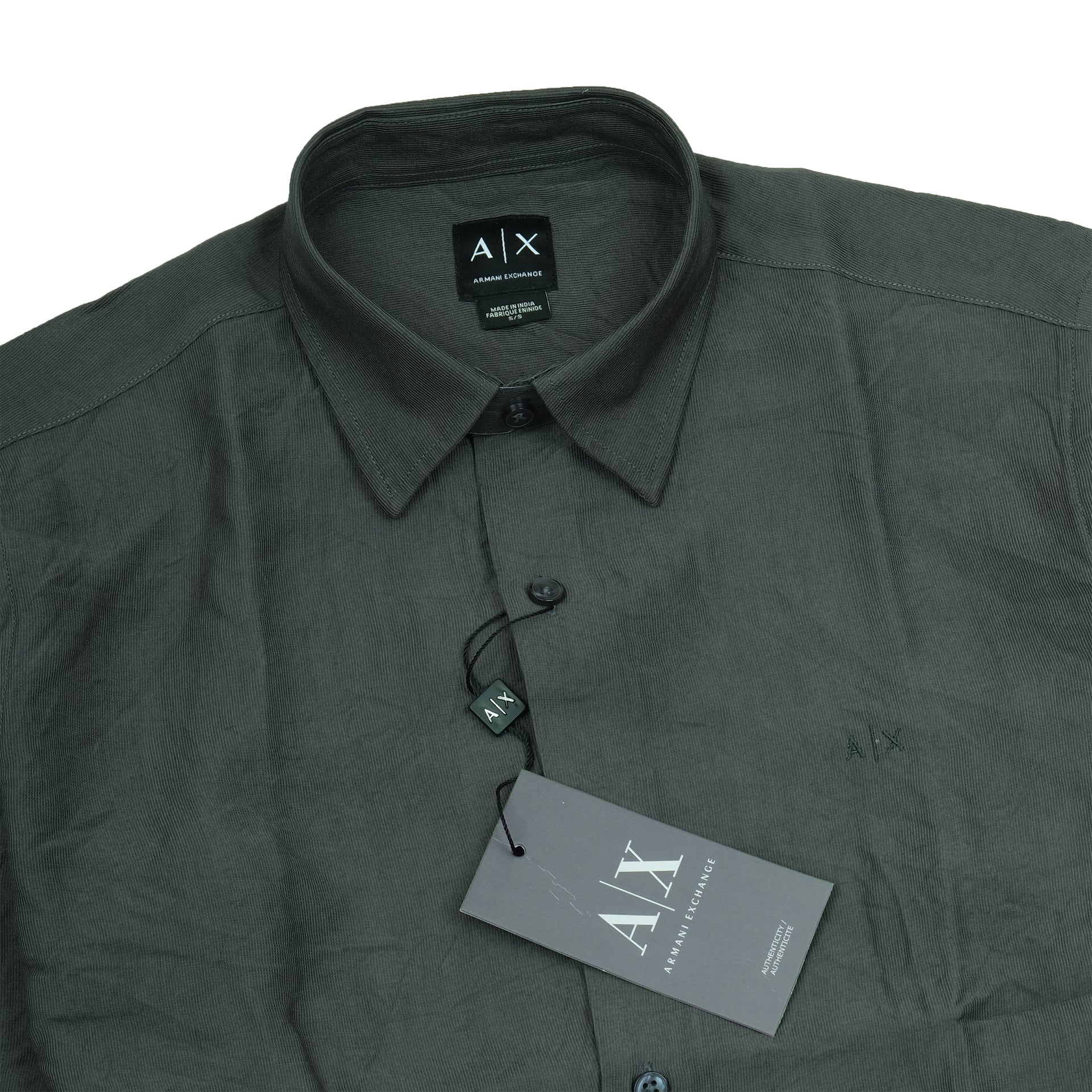ARMANI EXCHANGE Forest Whisper Slim Fit Lightweight Button-Up Shirt