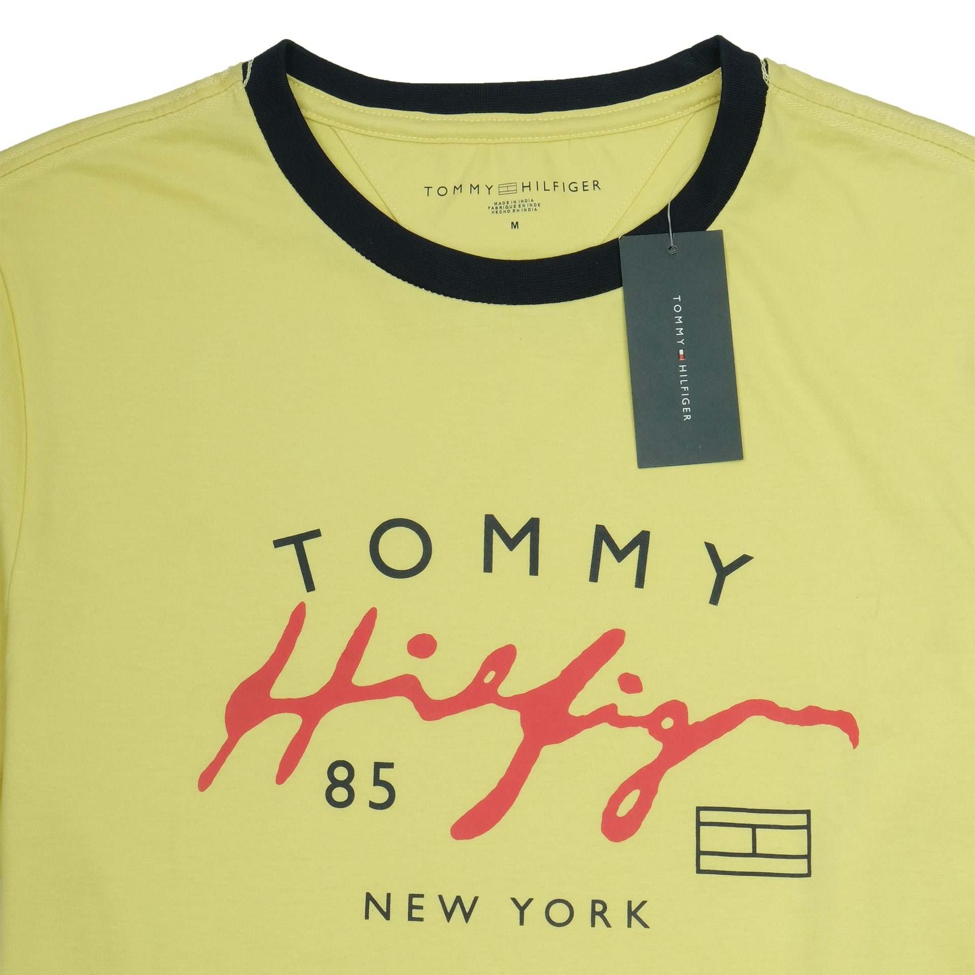TOMMY HILFIGER Luminous Lemon Graphic Logo Crew Neck Tee