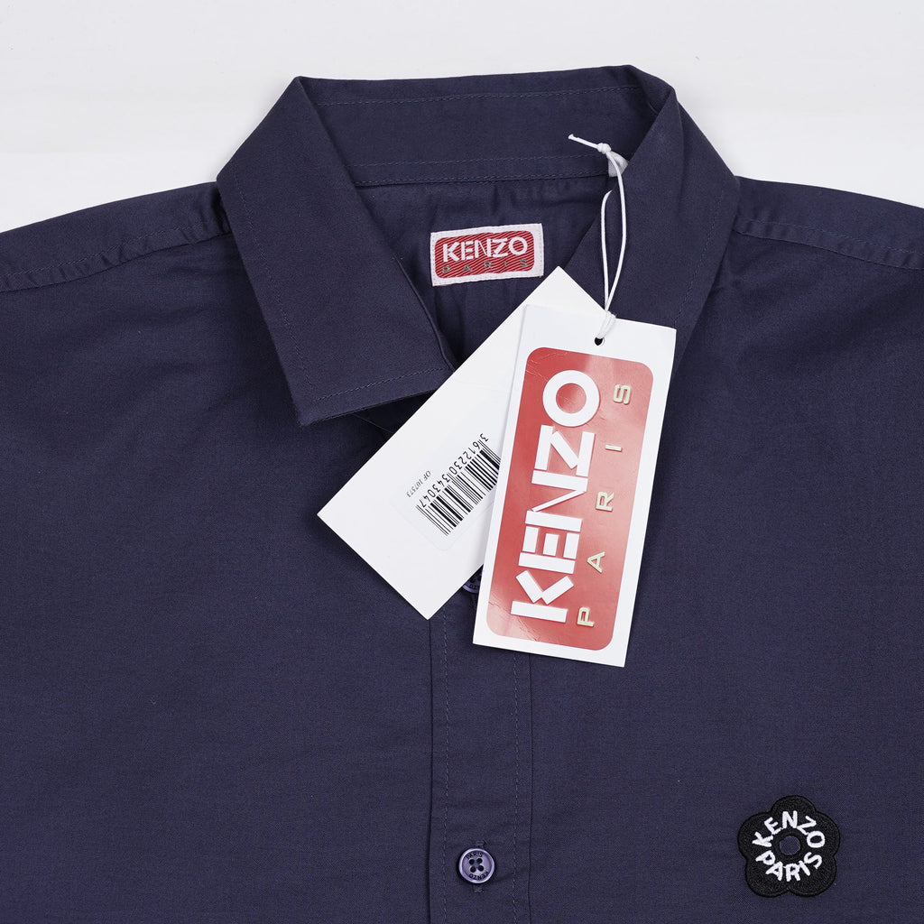 KENZO Astral Indigo Tailored Fit Long Sleeve Button-Up Shirt