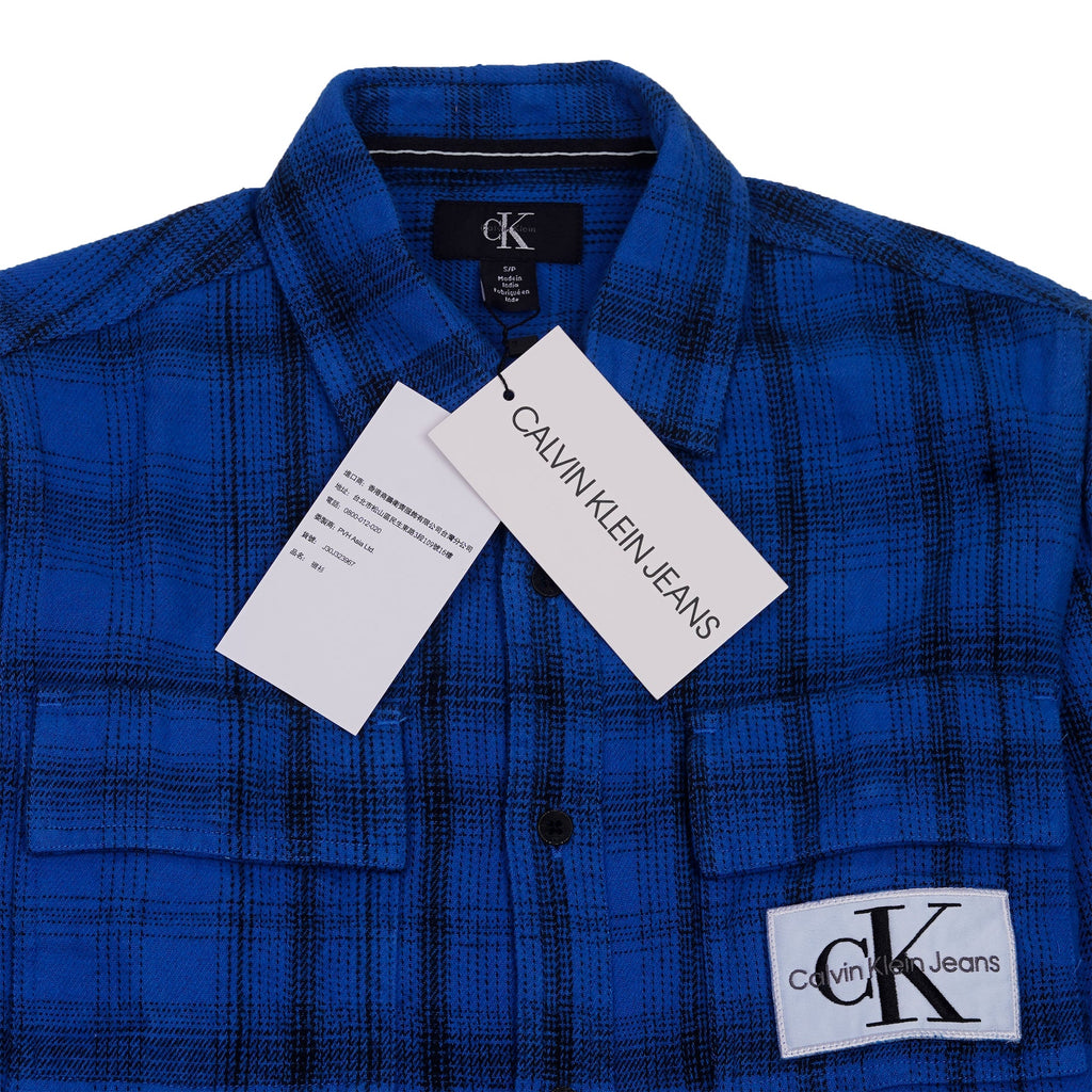 CALVIN KLEIN JEANS Radiant Sapphire Tailored Fit Long Sleeve Flannel Shirt