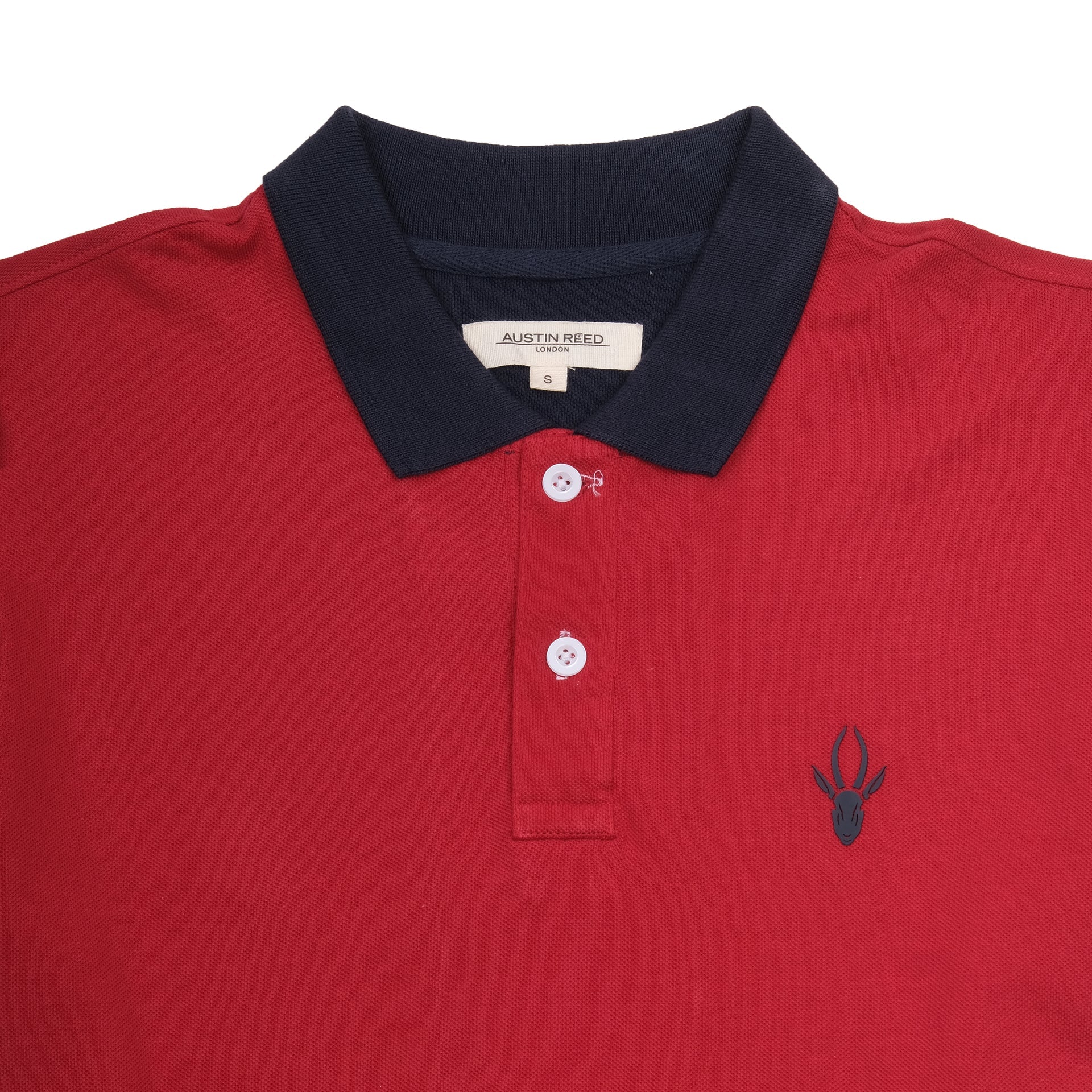 AUSTIN REED Ember Red Slim Fit Contrast Polo Shirt