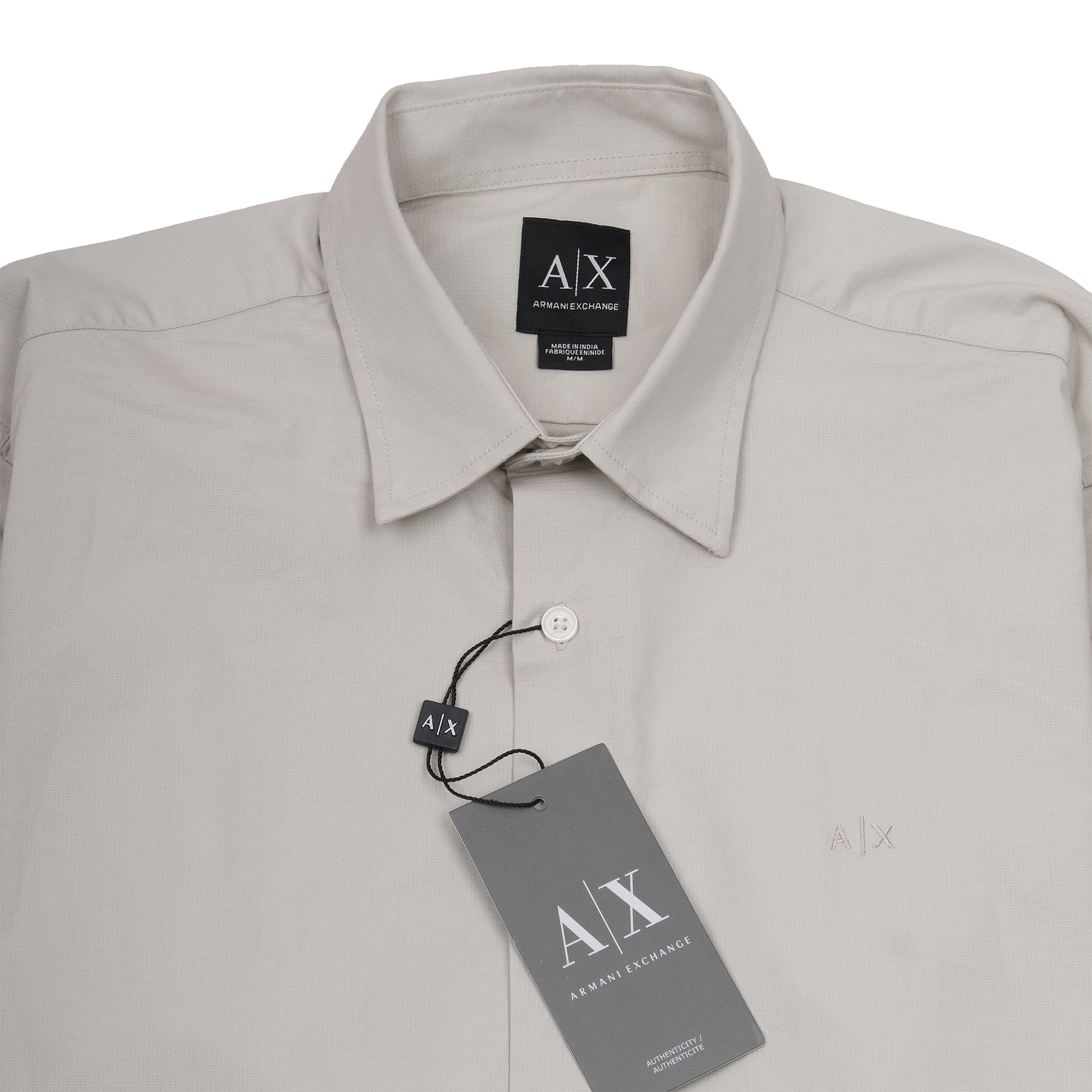 A|X Misty Silver Classic Fit Long Sleeve Button-Up Shirt