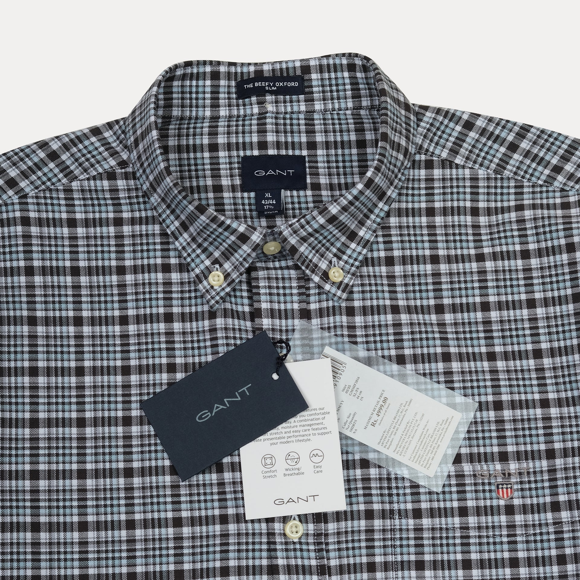 GANT Dusk Charcoal Slim Fit Long Sleeve Oxford Shirt