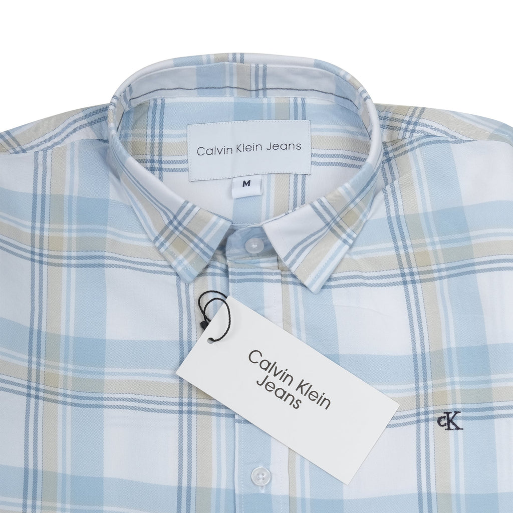 CALVIN KLEIN JEANS Tranquil Azure Classic Fit Long Sleeve Check Shirt