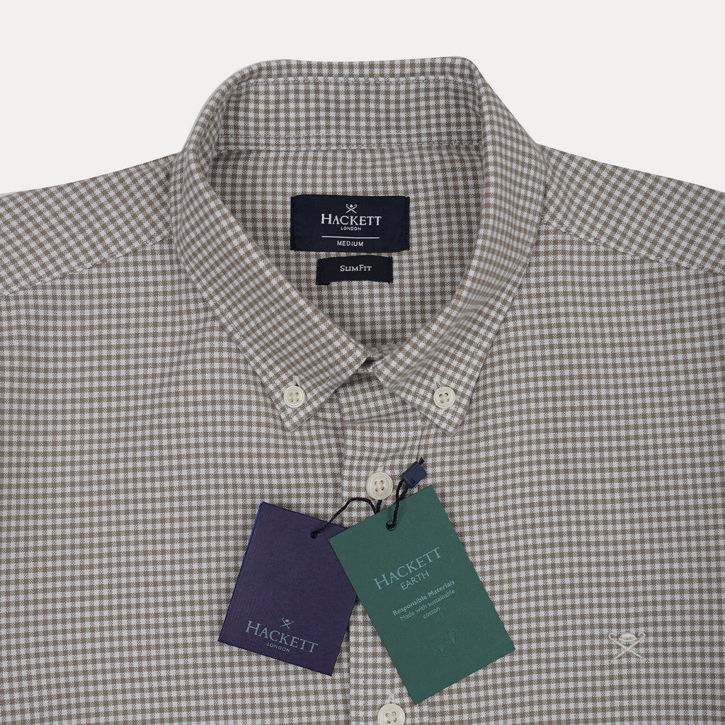 HACKETT Slate Storm Slim Fit Long Sleeve Gingham Shirt