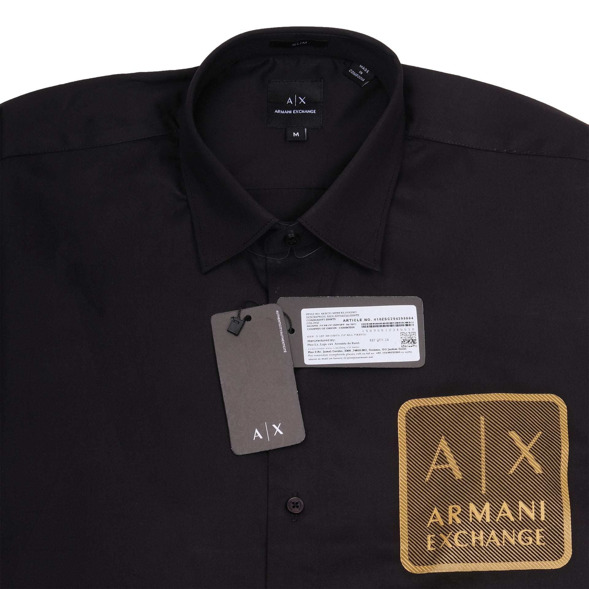 ARMANI EXCHANGE Midnight Noir Slim Fit Long Sleeve Shirt