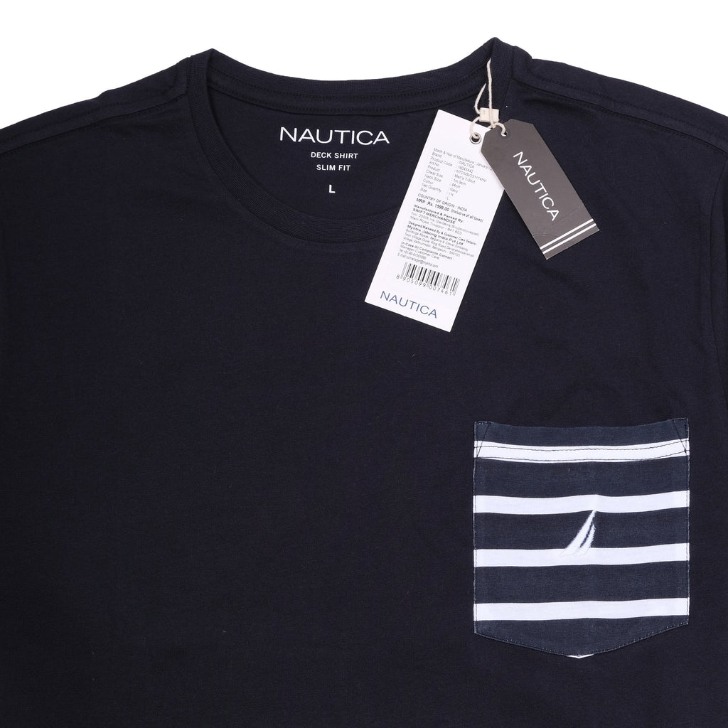 NAUTICA Deep Sea Slim Fit Striped Pocket Tee