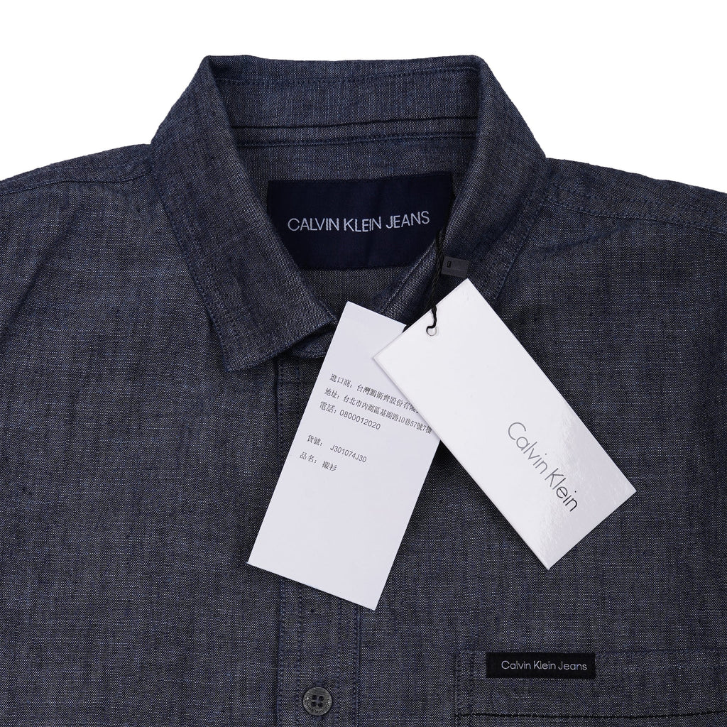 CALVIN KLEIN JEANS Midnight Ash Tailored Fit Long Sleeve Chambray Shirt