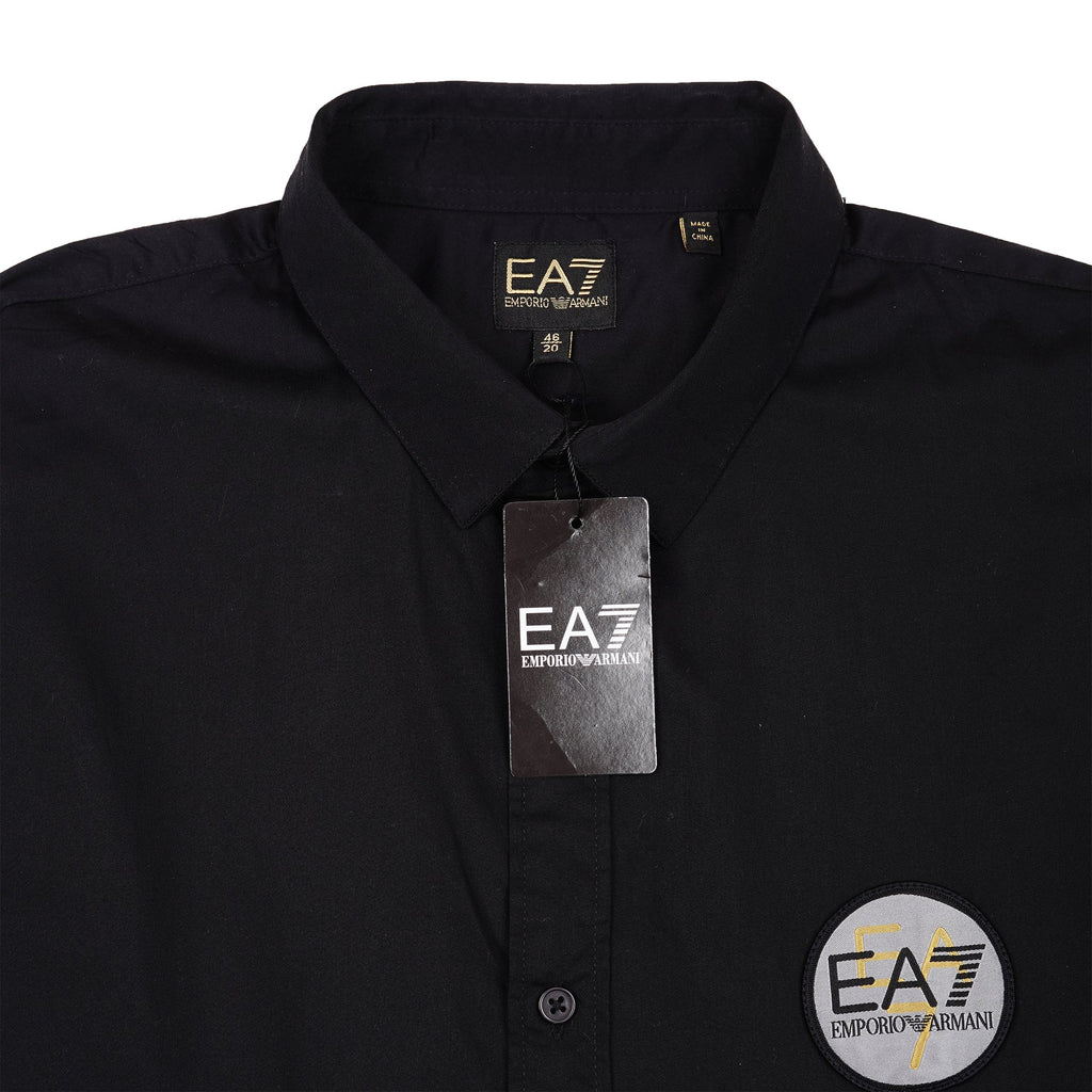 EA7 EMPORIO ARMANI Midnight Onyx Tailored Fit Long Sleeve Button-Up Shirt