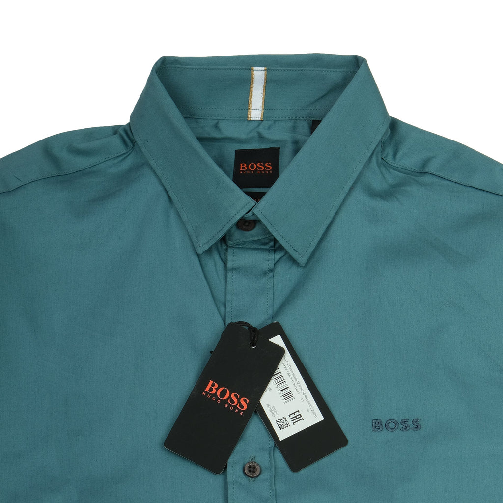 BOSS Oceanic Teal Slim Fit Long Sleeve Button-Up Shirt