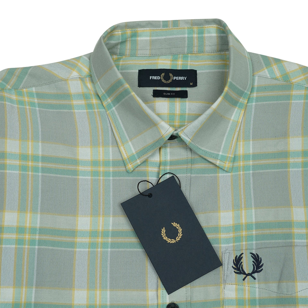 FRED PERRY Opulent Saffron Dusk Tailored Fit Long Sleeve Check Shirt