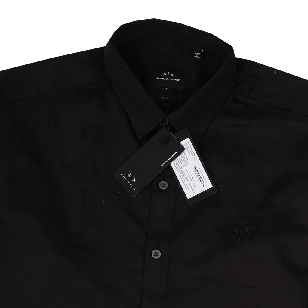ARMANI EXCHANGE Midnight Noir Classic Fit Long Sleeve Cotton Shirt