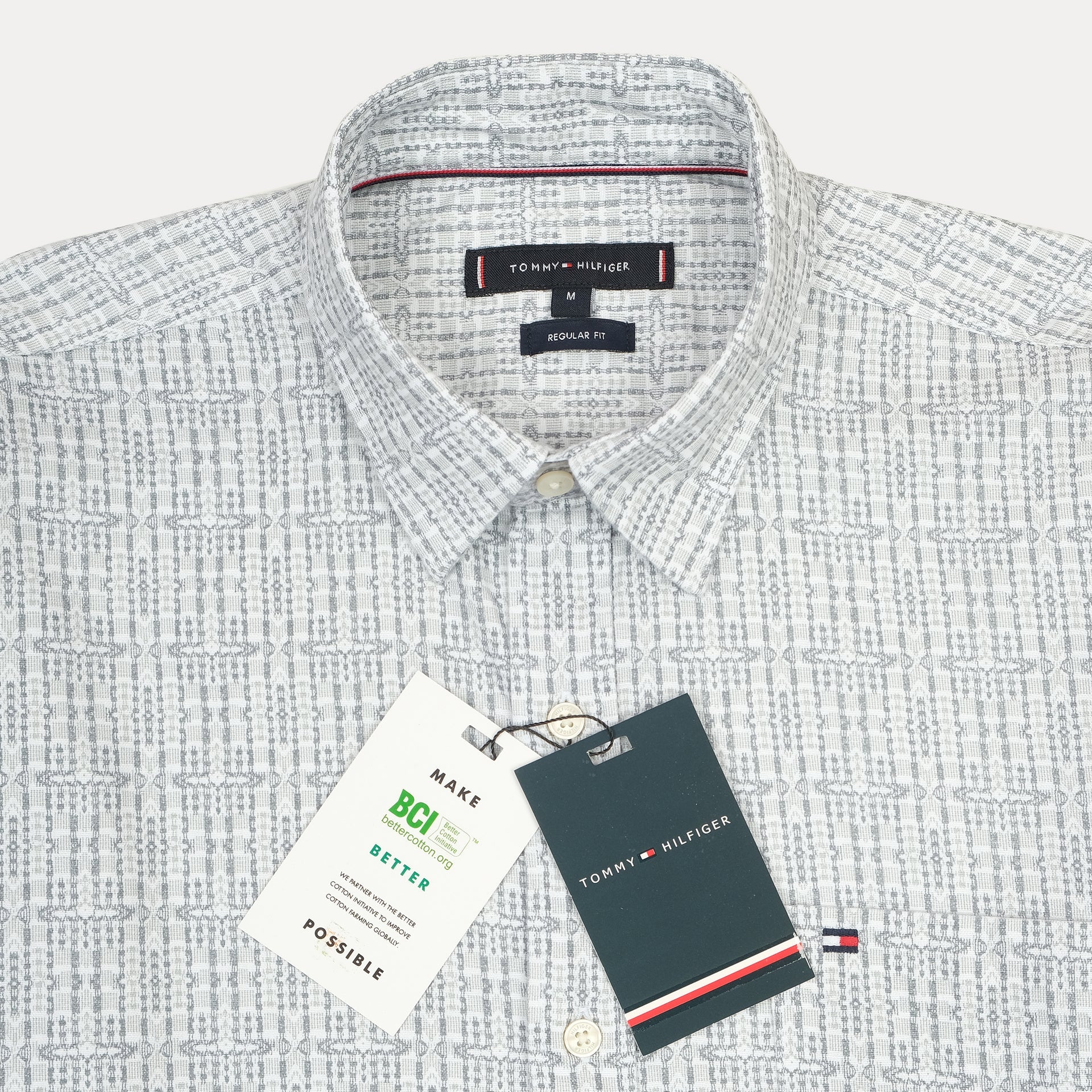 TOMMY HILFIGER Twilight Quartz Tailored Fit Long Sleeve Button-Up Shirt