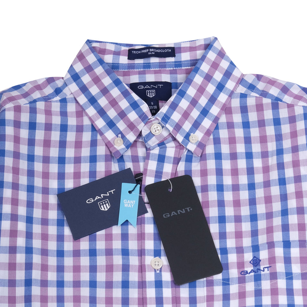 GANT Serene Lilac Slim Fit Long Sleeve Check Shirt