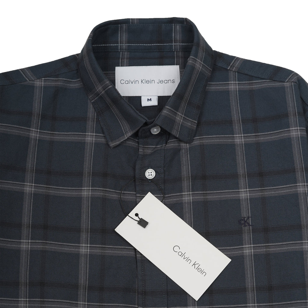CALVIN KLEIN Shadowed Steel Tailored Fit Long Sleeve Flannel Shirt