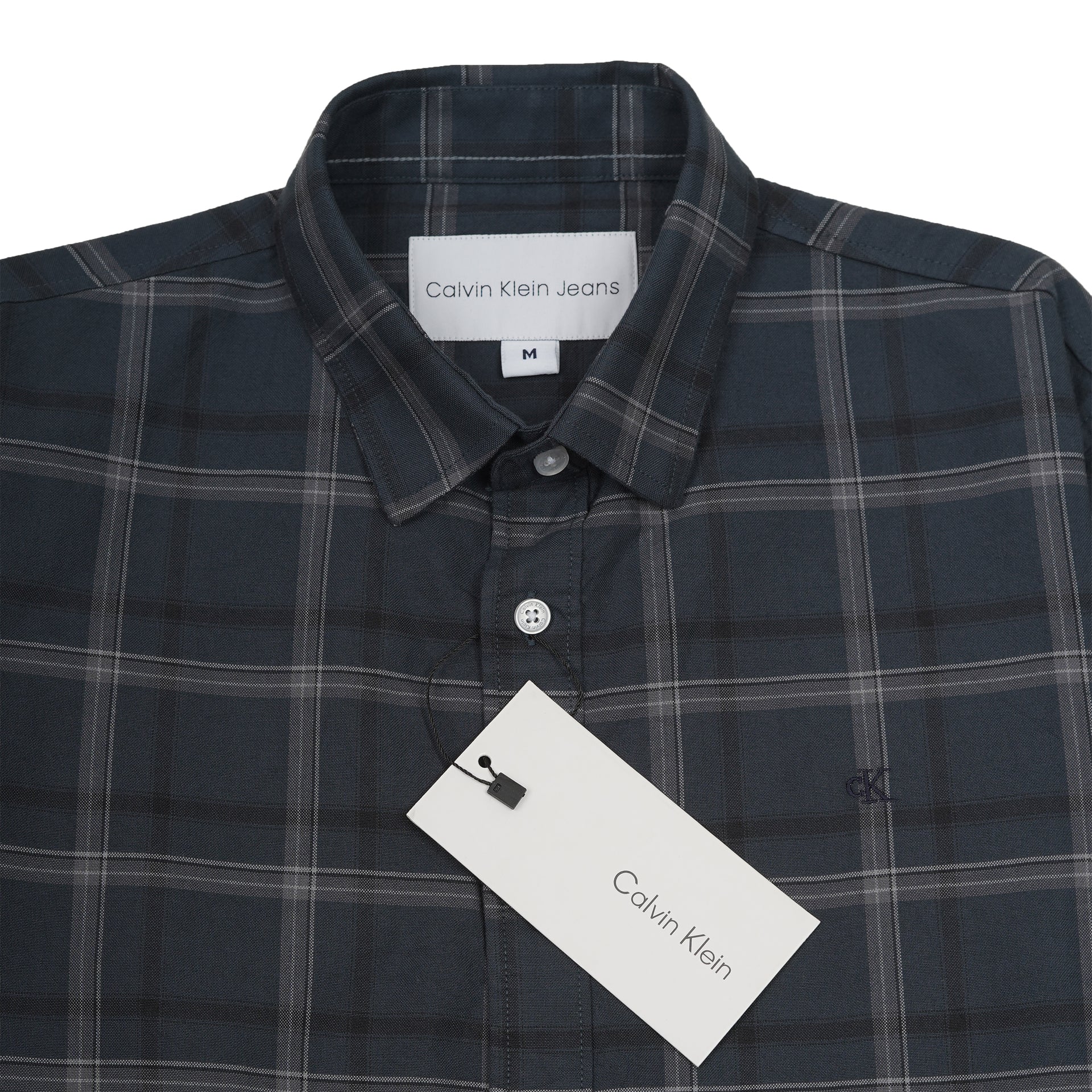 CALVIN KLEIN Shadowed Steel Tailored Fit Long Sleeve Flannel Shirt