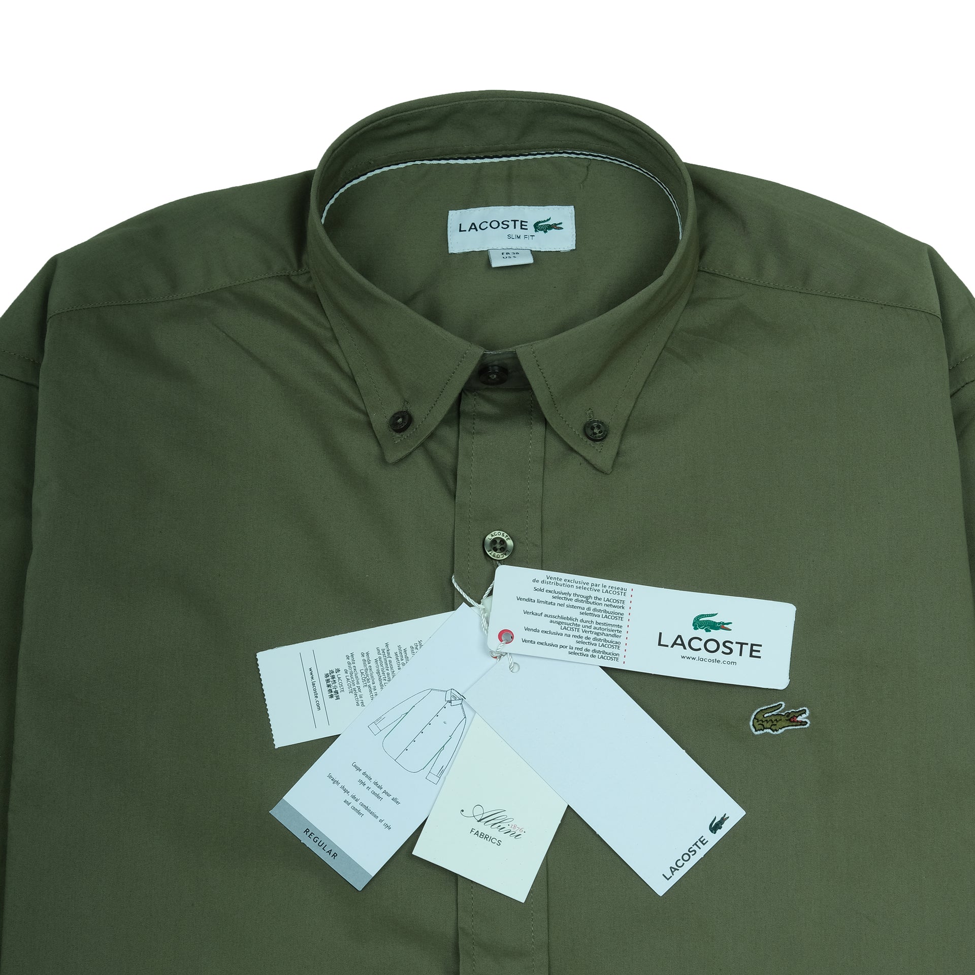 LACOSTE Olive Drizzle Classic Fit Long Sleeve Button-Up Shirt