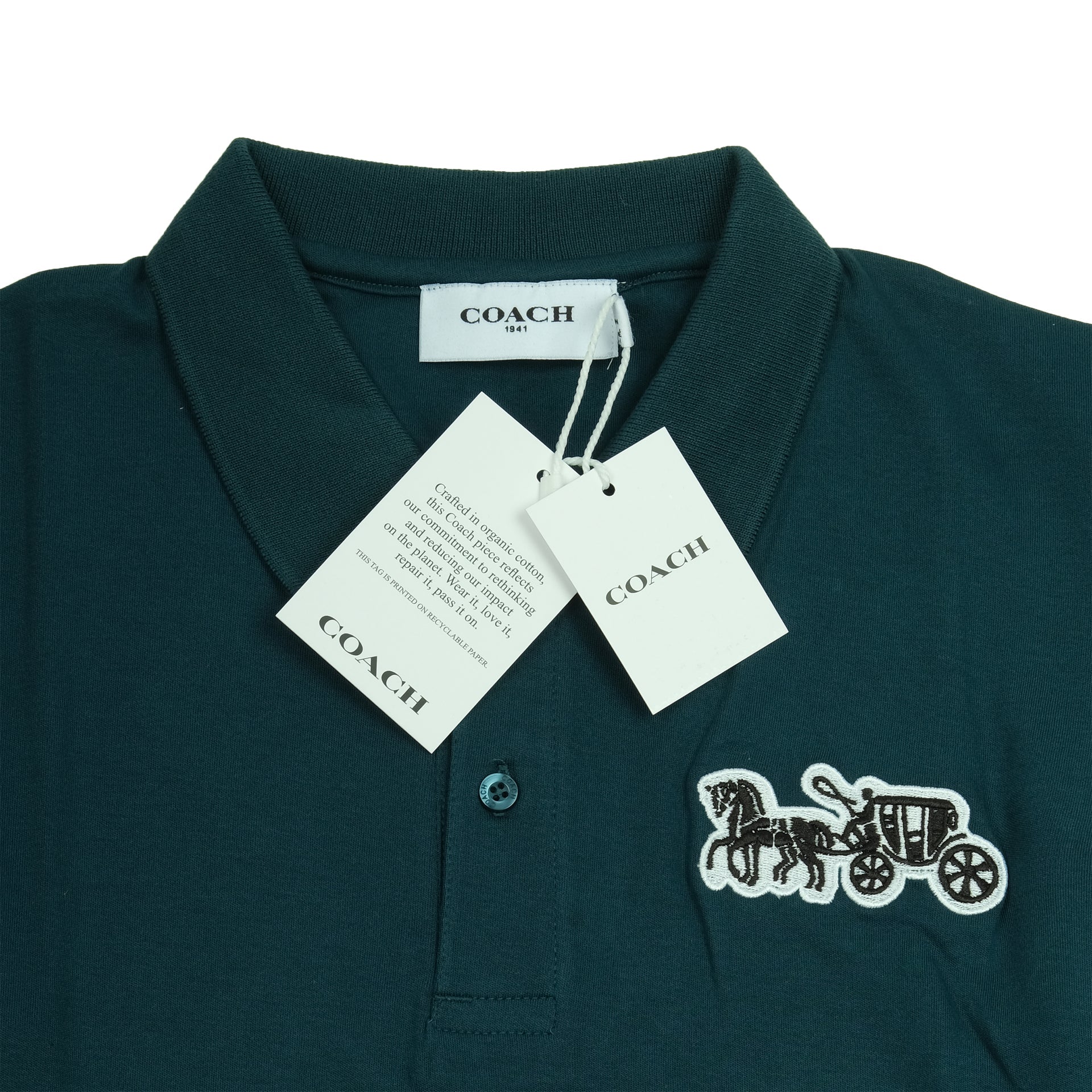 COACH Serene Emerald Classic Fit Short Sleeve Polo Shirt