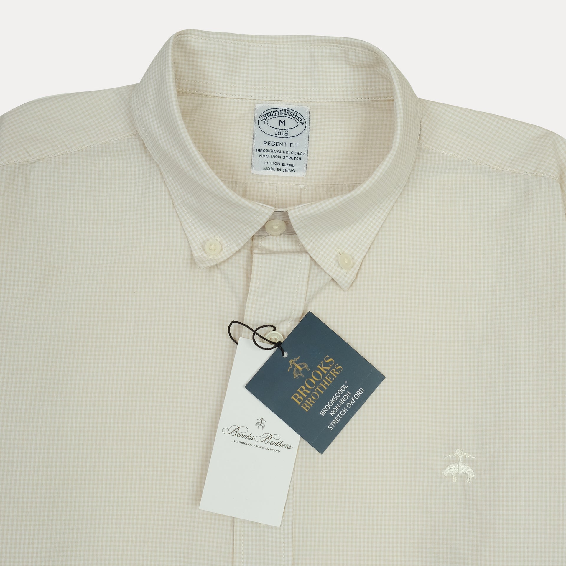 BROOKS BROTHERS Soft Almond Tailored Fit Long Sleeve Button-Down Shirt