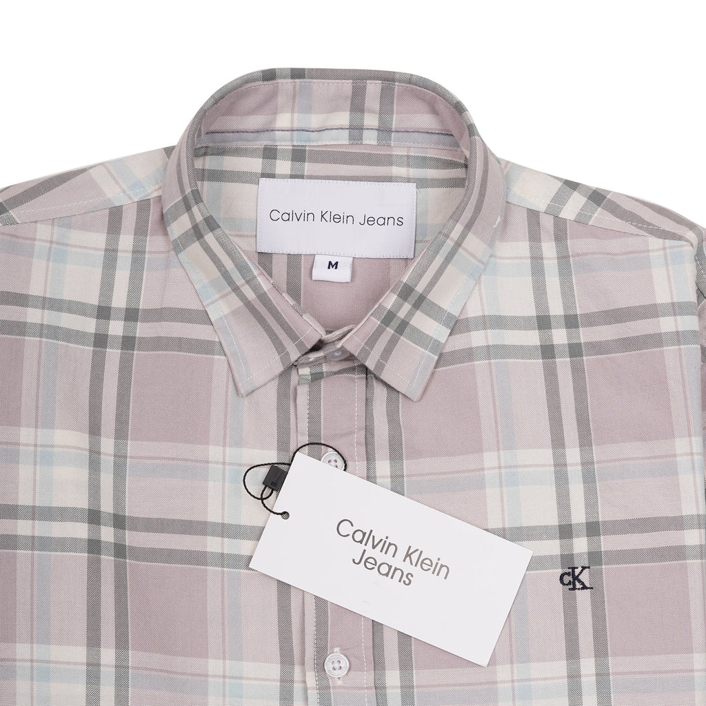 CALVIN KLEIN JEANS Blush Haze Tailored Fit Long Sleeve Plaid Shirt