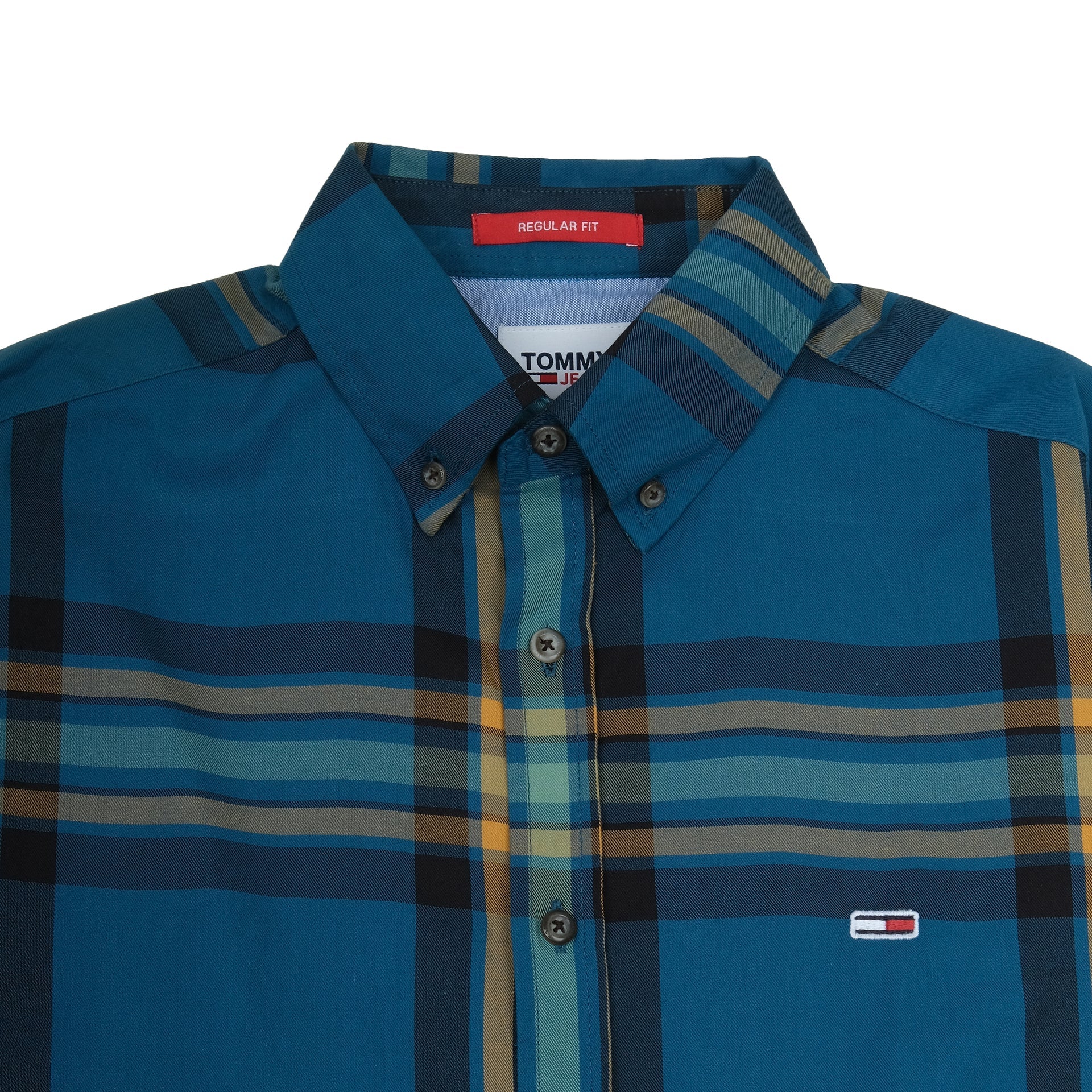 TOMMY HILFIGER Teal Tide Regular Fit Long Sleeve Plaid Shirt
