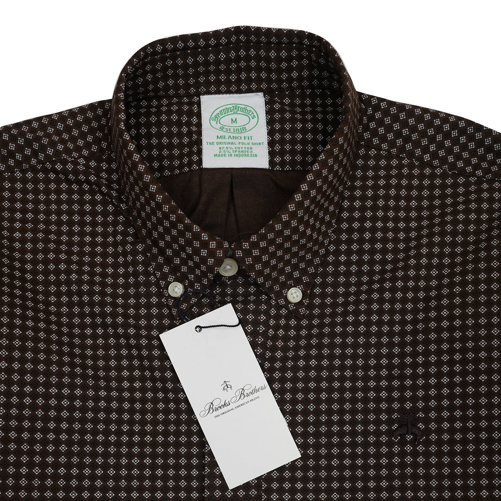 BROOKS BROTHERS Opulent Amber Drift Milano Fit Long Sleeve Button-Up Shirt