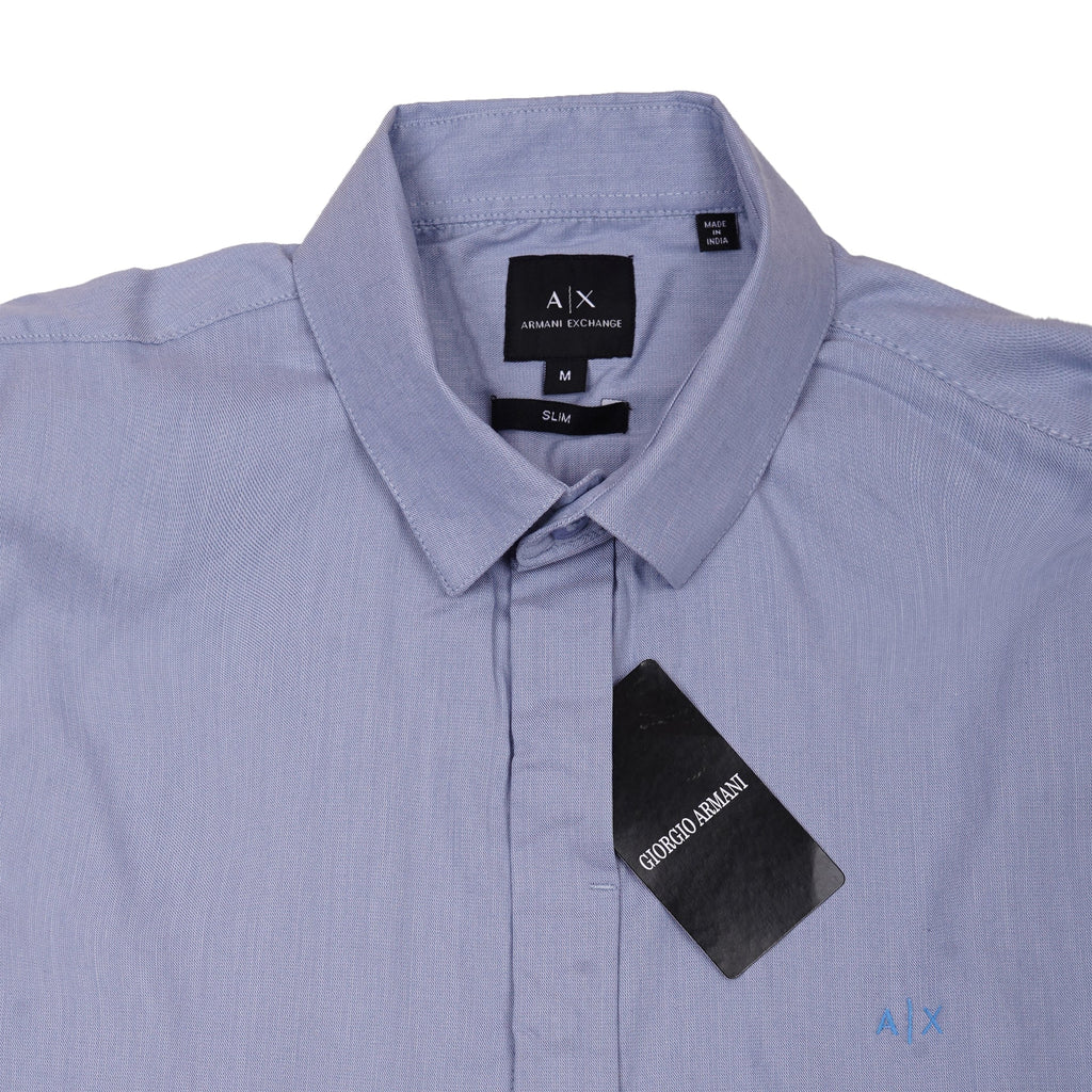 ARMANI EXCHANGE Serene Sky Slim Fit Long Sleeve Button-Up Shirt