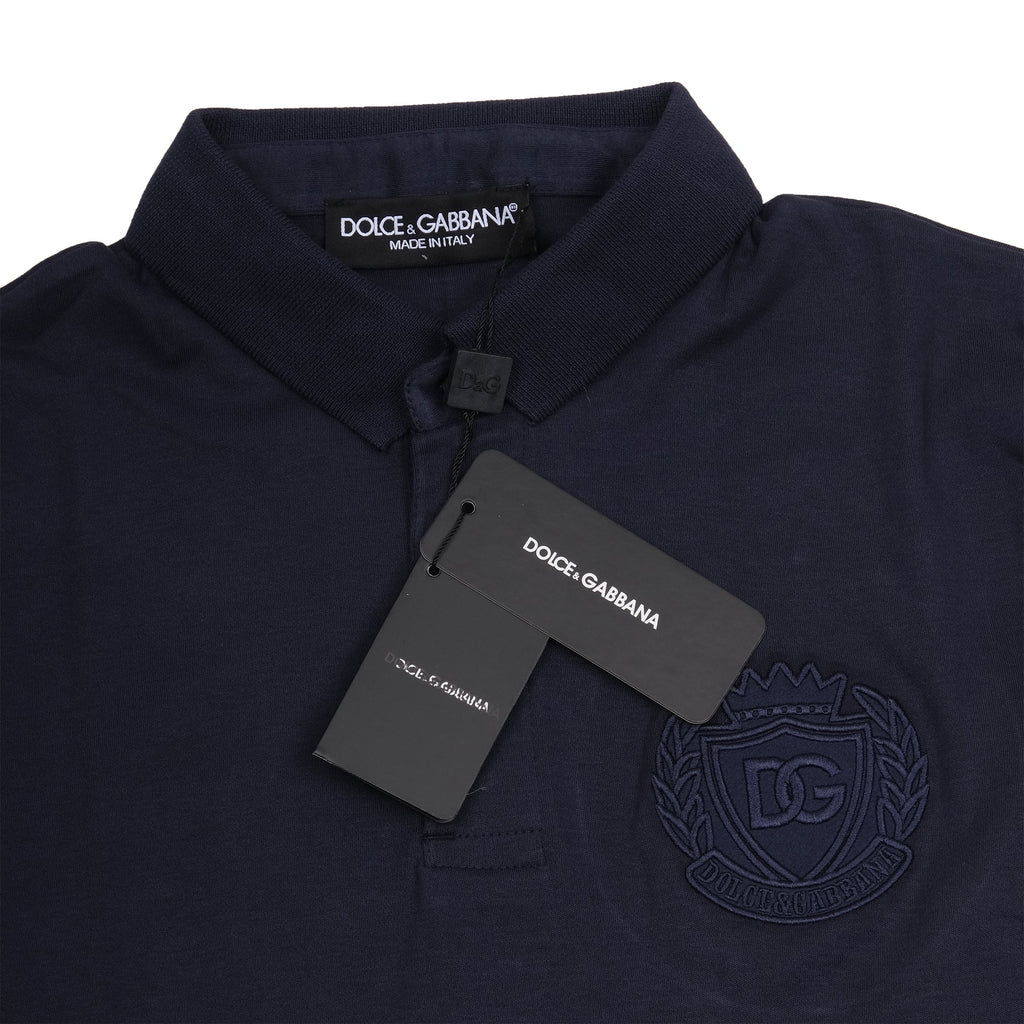 DOLCE&GABBANA Midnight Ocean Classic Fit Logo Polo Shirt