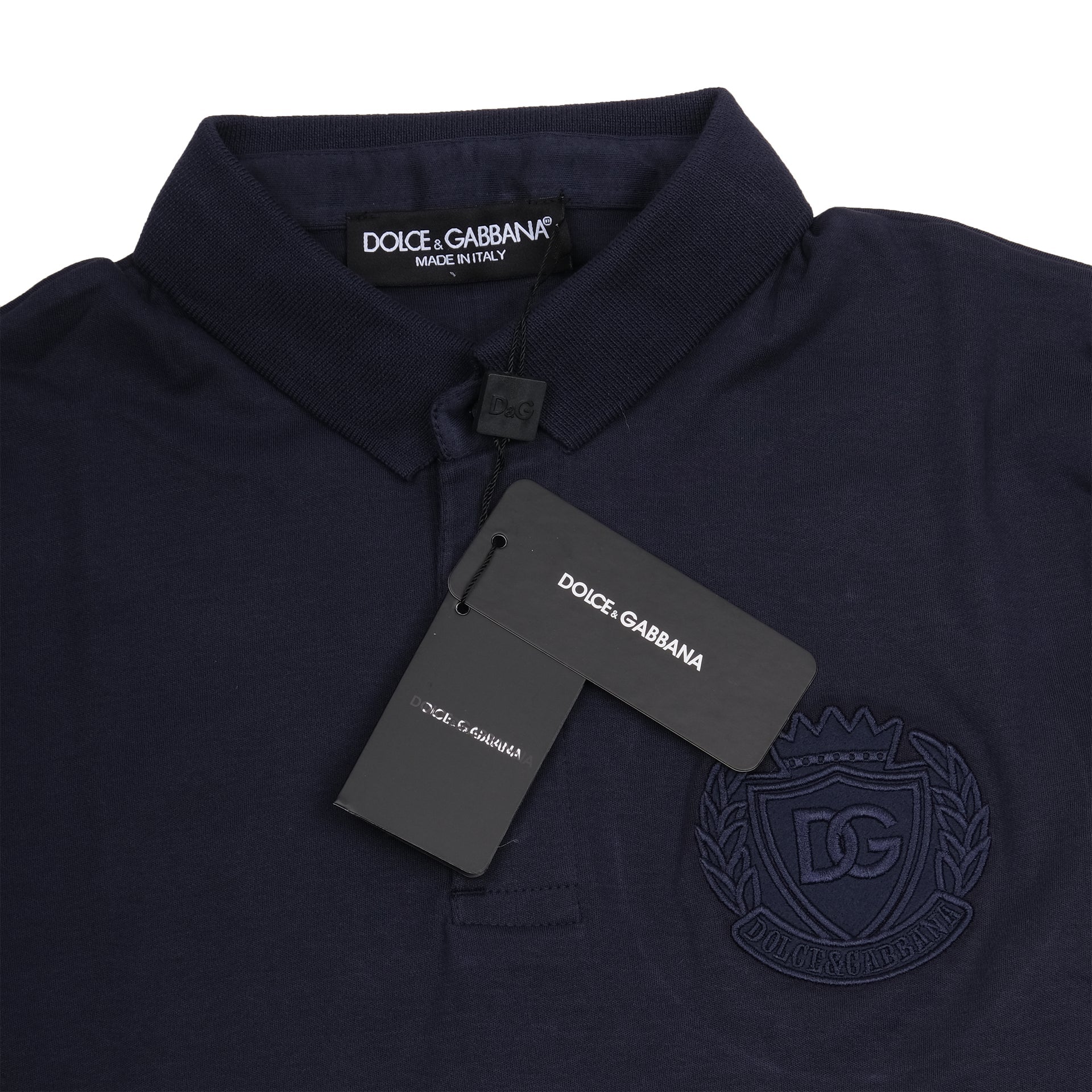 DOLCE&GABBANA Midnight Ocean Classic Fit Logo Polo Shirt