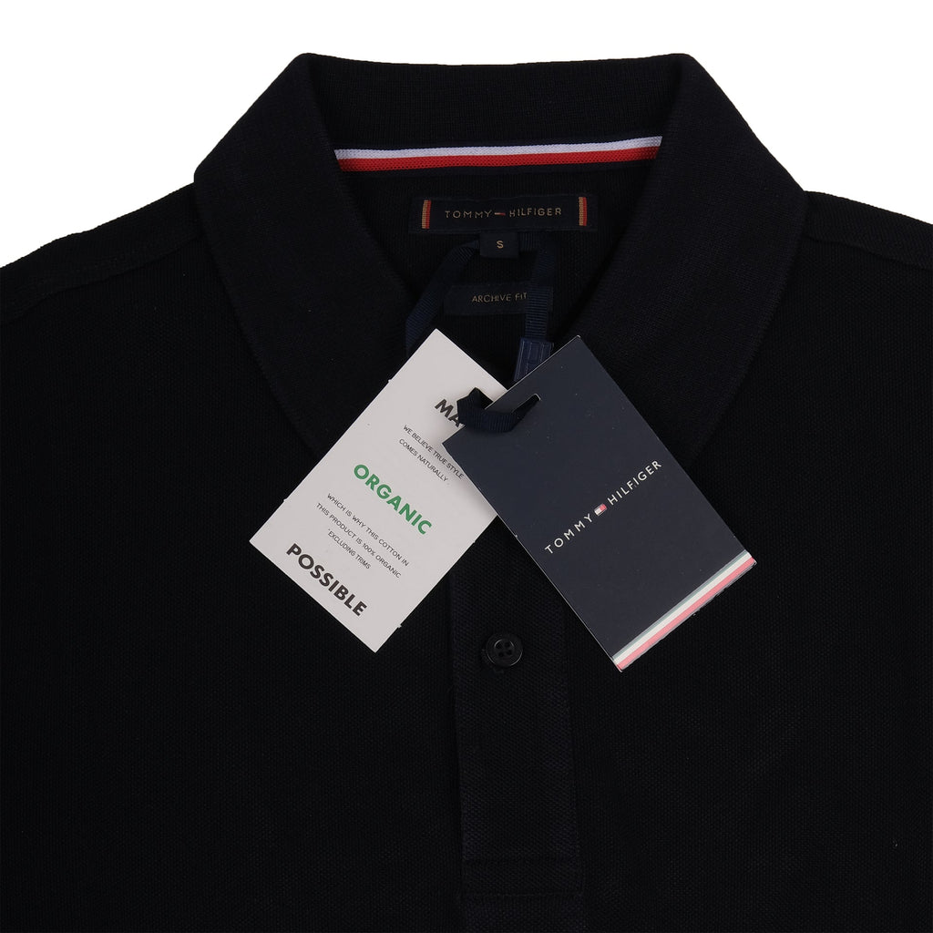 TOMMY HILFIGER Midnight Obsidian Slim Fit Organic Cotton Polo Shirt